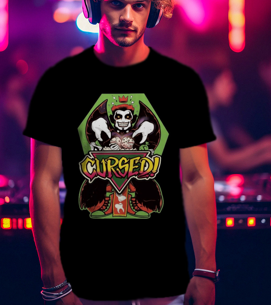 Danhausen Cursed Nation Green Hexagon Joker With Dice T-Shirt