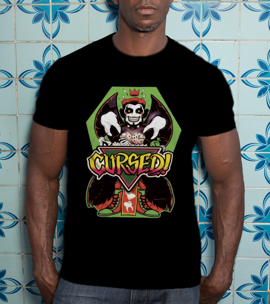Danhausen Cursed Nation Green Hexagon Joker With Dice T-Shirt