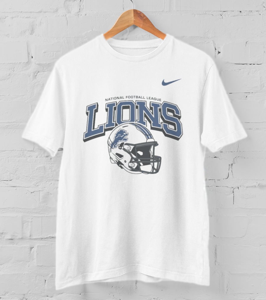 Nike Detroit Lions National Football League Football Helmet T-Shirt