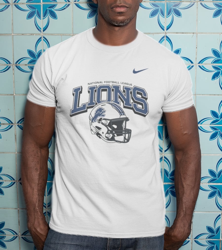 Nike Detroit Lions National Football League Football Helmet T-Shirt