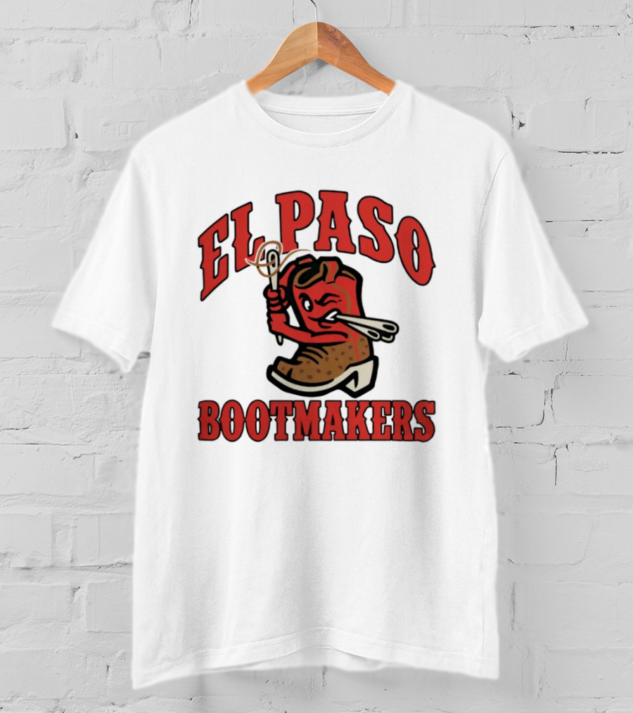 El Paso Bootmakers Winking Cowboy Boot Holding Lasso And Scissors T-Shirt