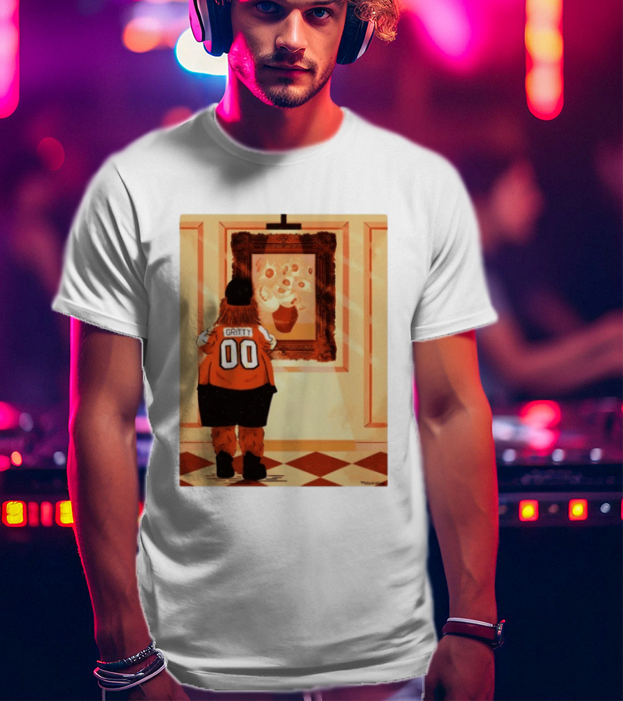 Gritty Philadelphia Flyers Meets Vincent Van Gogh Sunflowers Museum Exhibit T-Shirt
