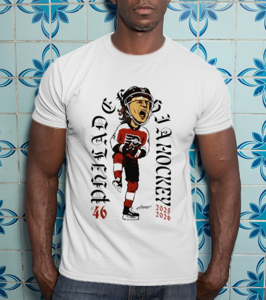 Philadelphia Hockey 46 Trevor Zegras 2025 2026 NHL T-Shirt