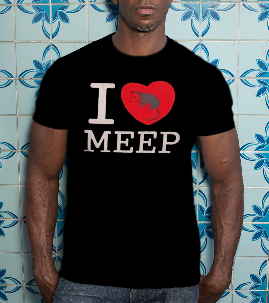 I Love Meep Red Heart Opossum T-Shirt