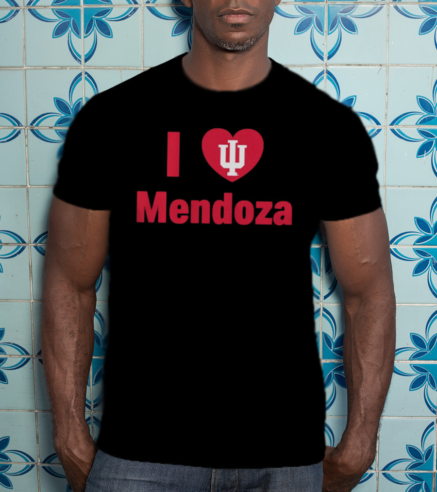 Indiana Hoosiers Football I Love IU Mendoza T-Shirt