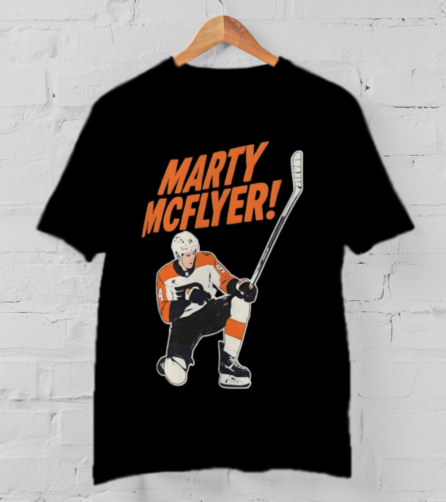 Marty McFlyer Philadelphia Flyers Hockey NHL 2026 Retro Mashup T-Shirt