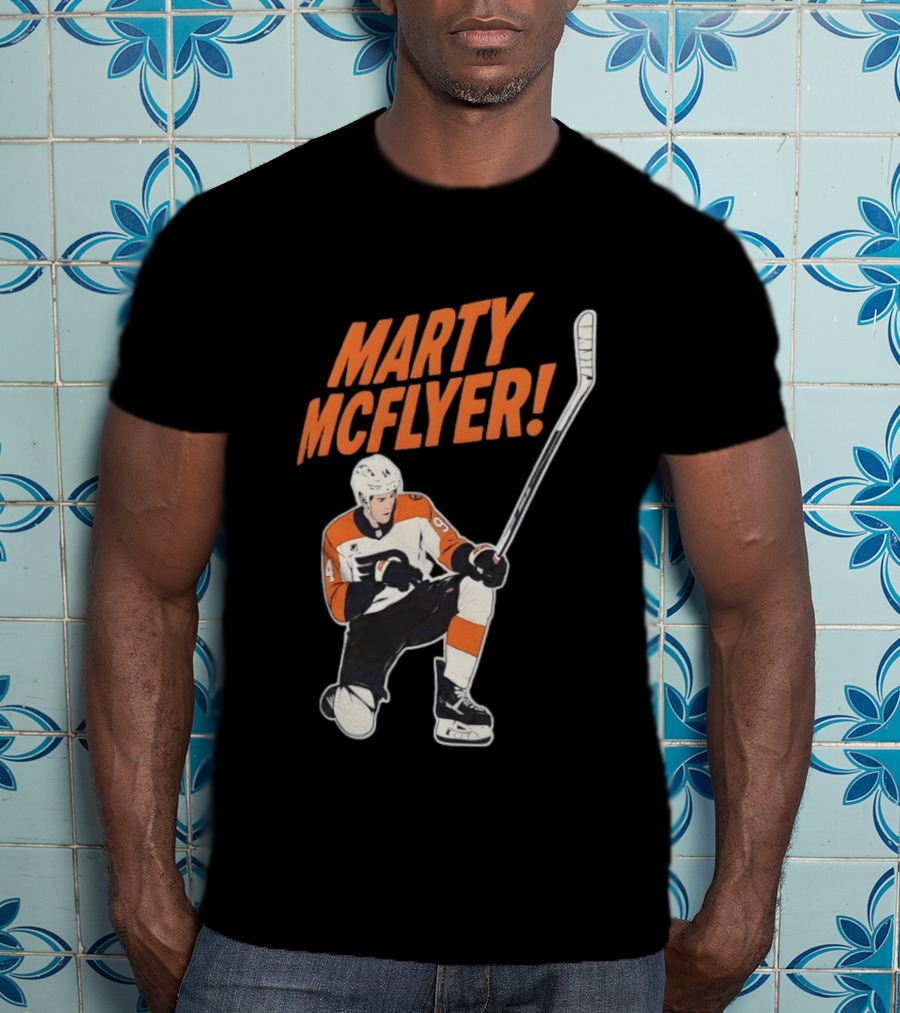 Marty McFlyer Philadelphia Flyers Hockey NHL 2026 Retro Mashup T-Shirt
