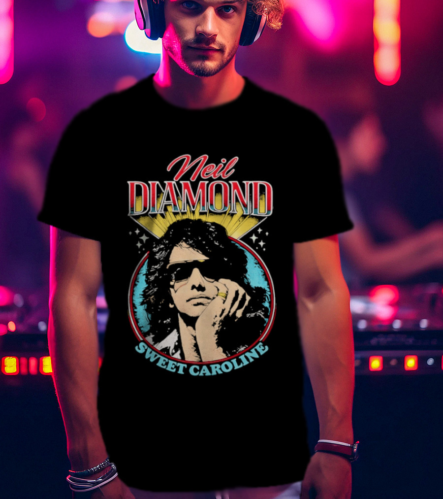 Neil Diamond Sweet Caroline Retro Starburst 70s T-Shirt