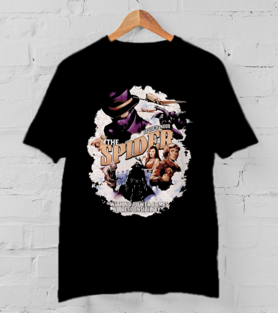 The Spider With No Power Comes No Responsibility Noir Classic Action T-Shirt