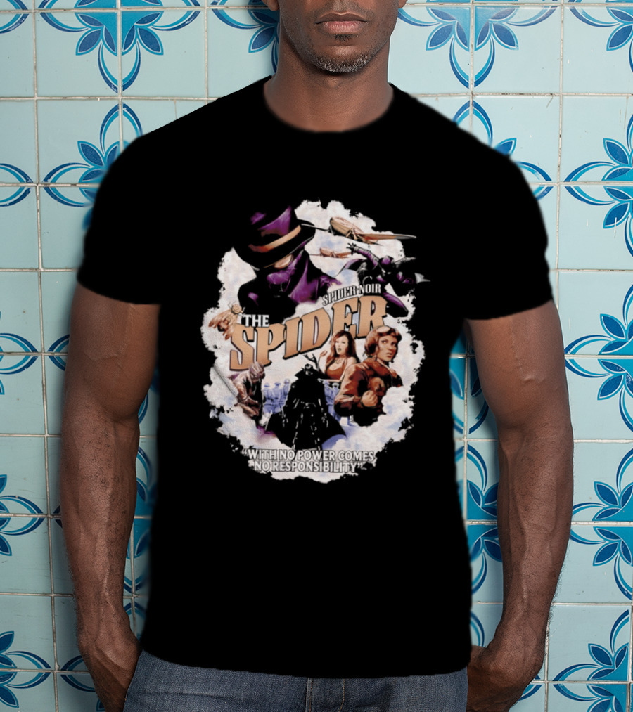 The Spider With No Power Comes No Responsibility Noir Classic Action T-Shirt