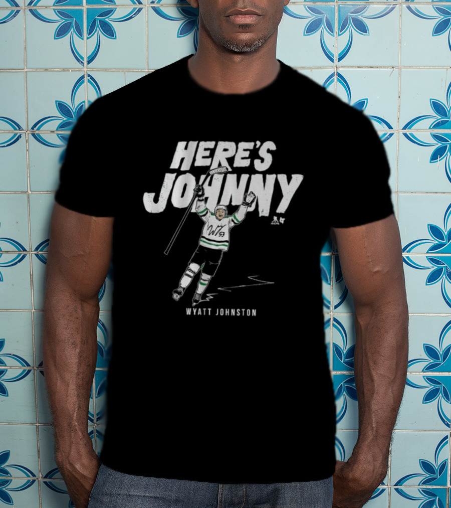 Wyatt Johnston Here's Johnny Hockey Celebration T-Shirt