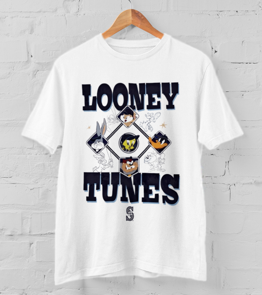 Seattle Mariners Looney Tunes Characters Collaboration T-Shirt