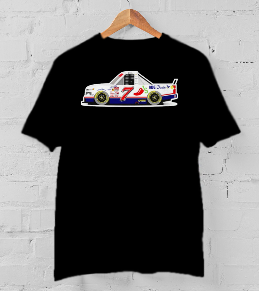 2025 Nascar Carson Hocevar Ride Den Te Chilis 7 Racing Truck T-Shirt