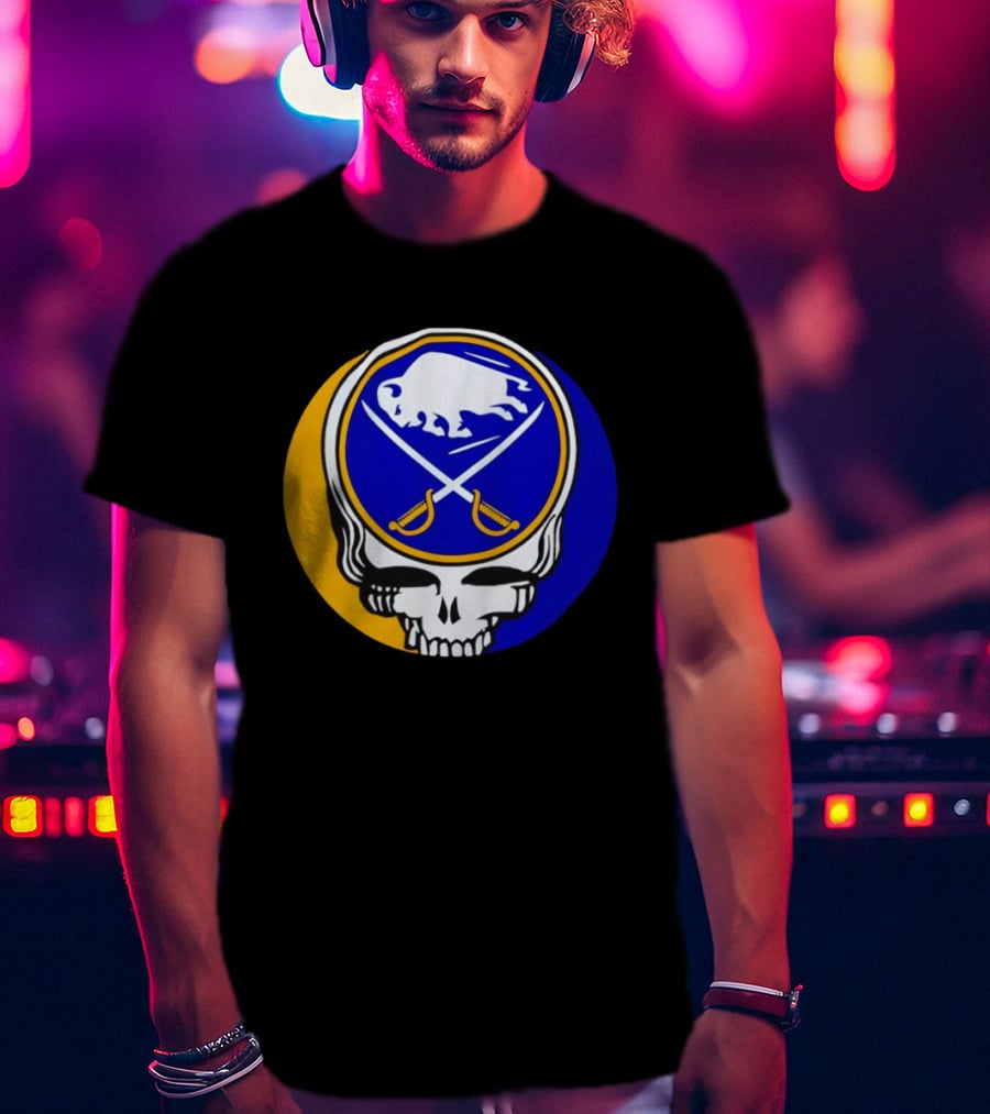 Buffalo Sabres Grateful Dead Steal Your Face Hockey 2026 Collaboration T-Shirt
