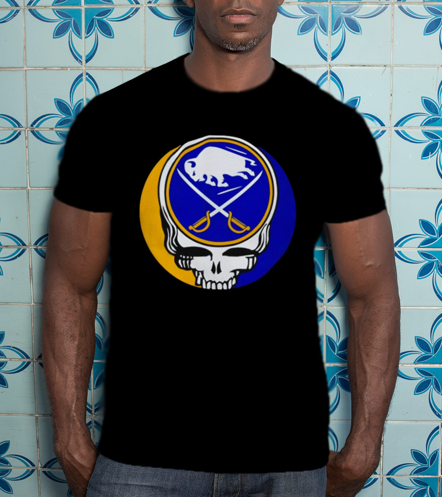 Buffalo Sabres Grateful Dead Steal Your Face Hockey 2026 Collaboration T-Shirt