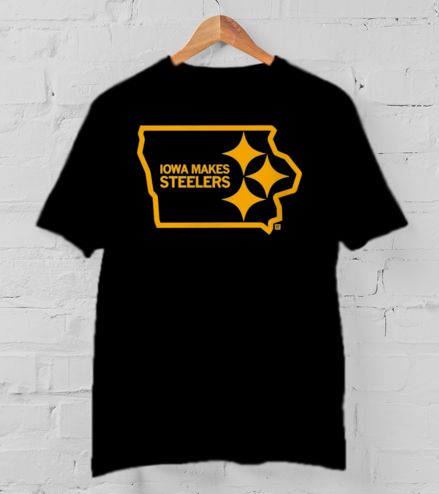 Iowa Makes Steelers Map And Starburst T-Shirt