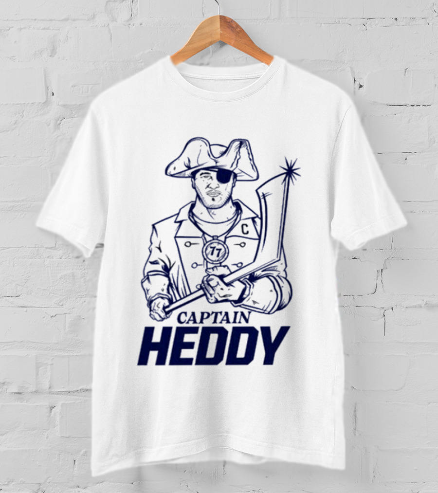 Captain Heddy C Logo Pirate Eye Patch Sword T-Shirt
