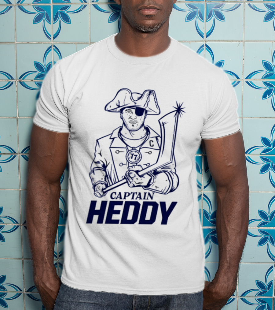 Captain Heddy C Logo Pirate Eye Patch Sword T-Shirt
