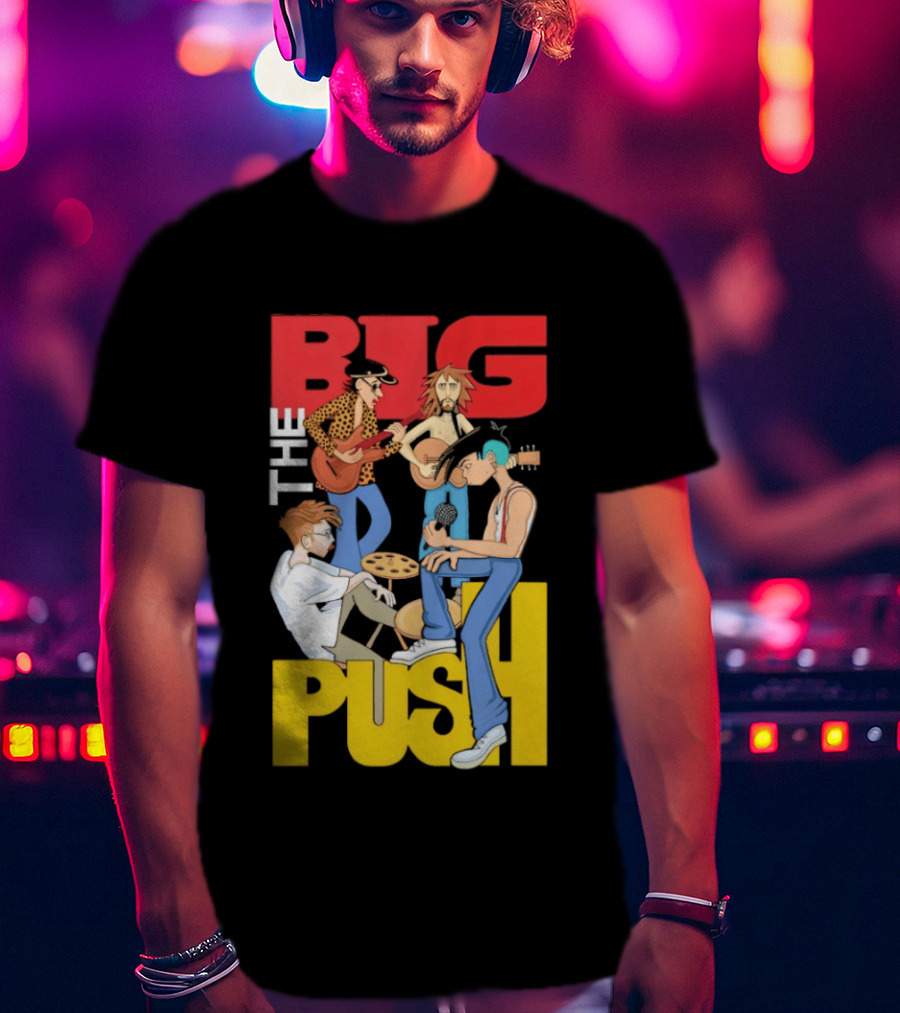 The Big Push Band Colorful Animation With Musical Instruments T-Shirt