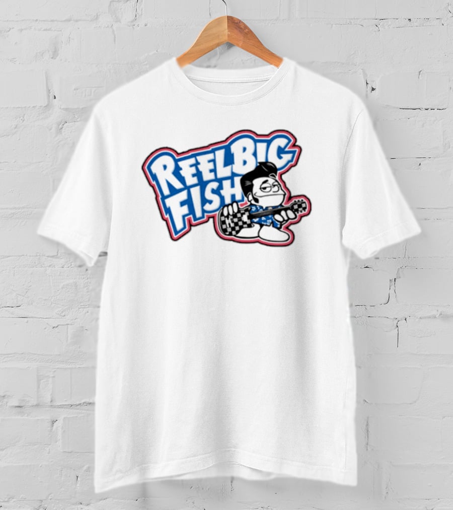 Reel Big Fish Cartoon Character With Guitar T-Shirt