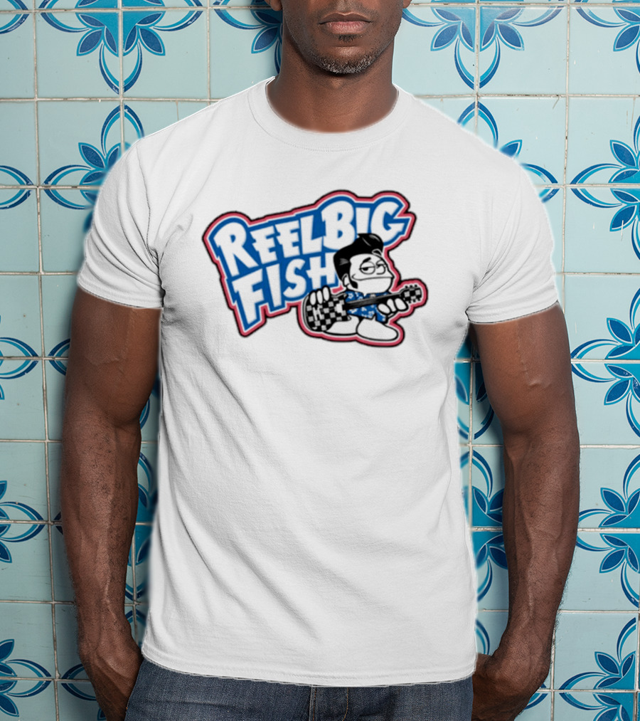 Reel Big Fish Cartoon Character With Guitar T-Shirt