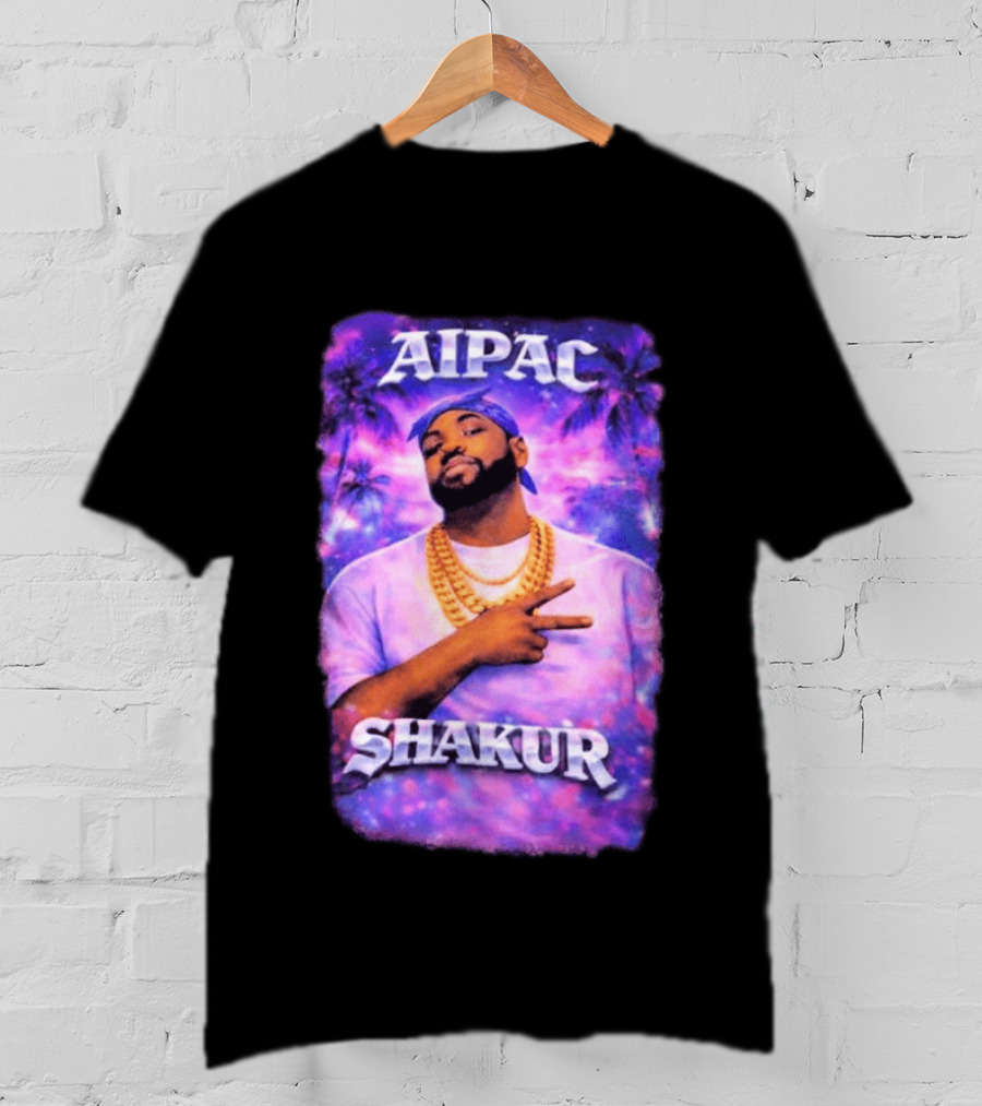 Aipac Shakur Bandana Chains Purple T-Shirt