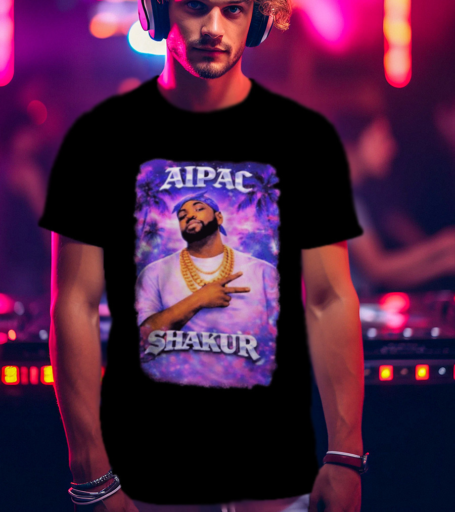 Aipac Shakur Bandana Chains Purple T-Shirt