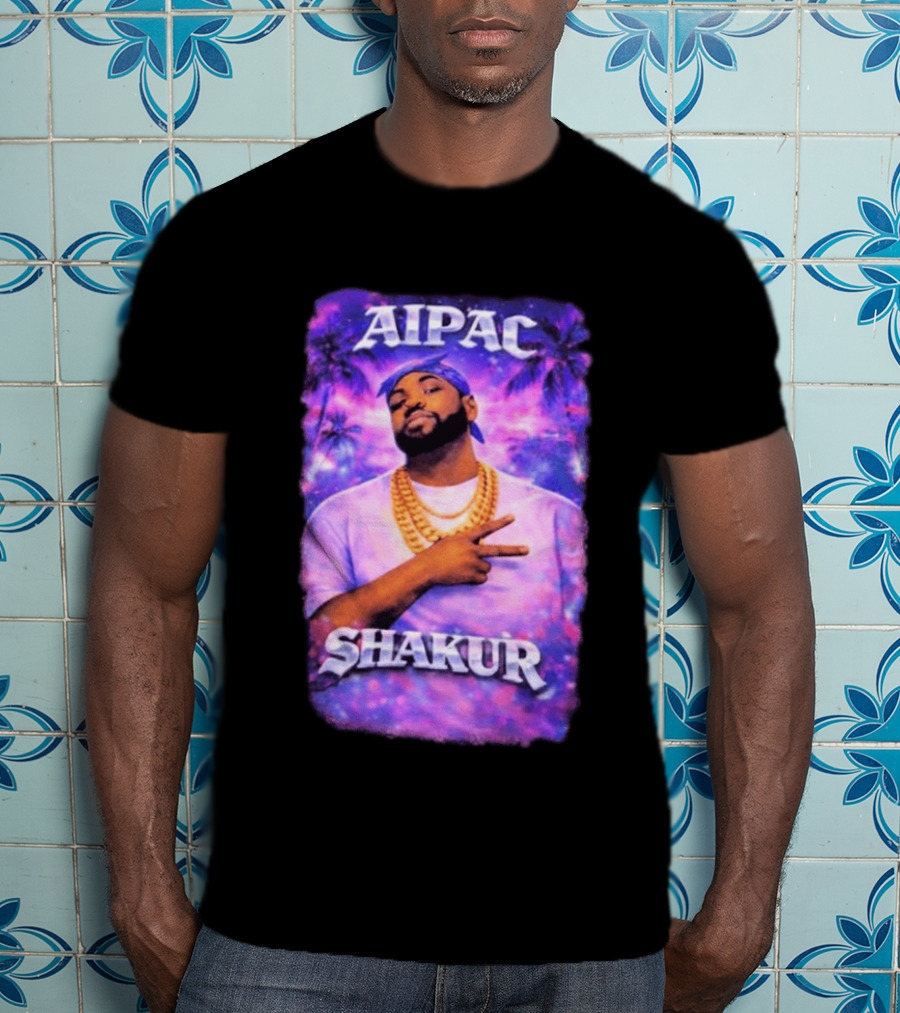 Aipac Shakur Bandana Chains Purple T-Shirt