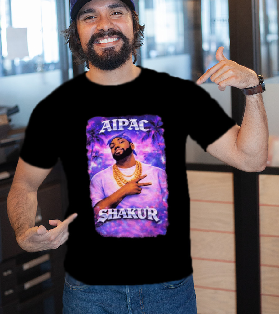 Aipac Shakur Bandana Chains Purple T-Shirt