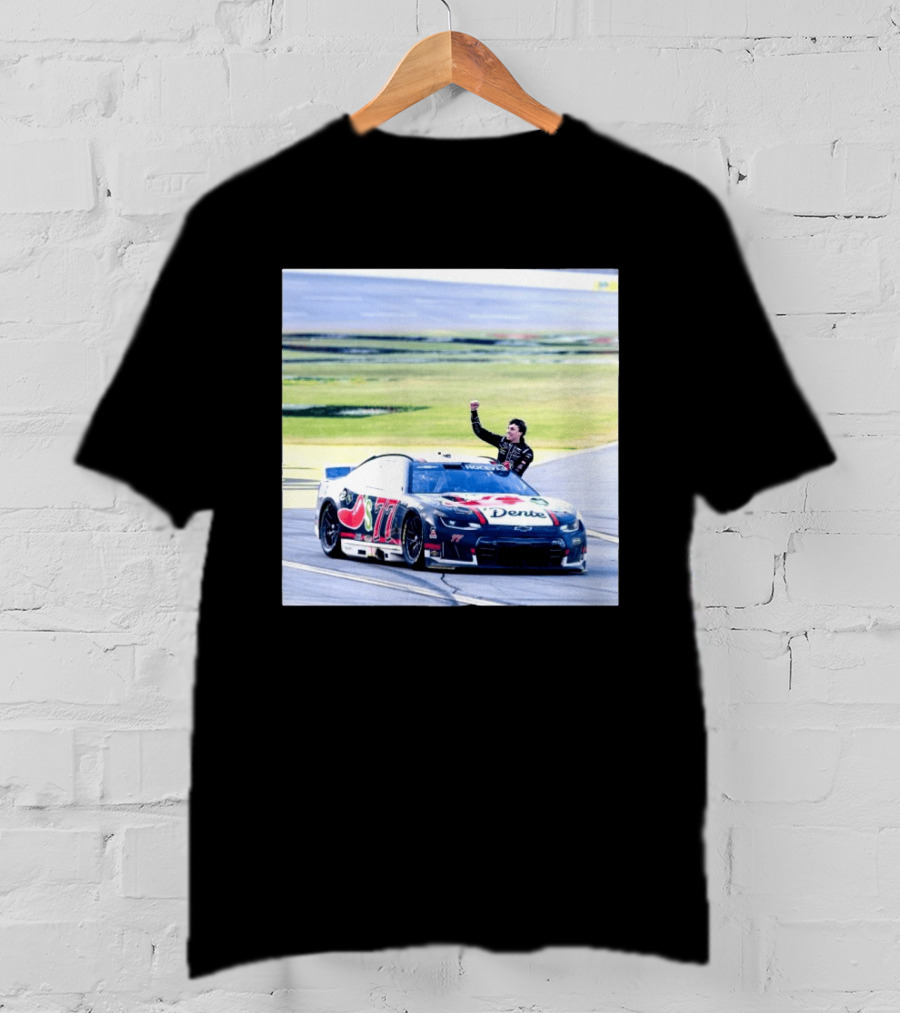 Carson Hocevar First Win Nascar Cup Series 2026 Talladega Number 77 Car Victory Celebrating Dente T-Shirt