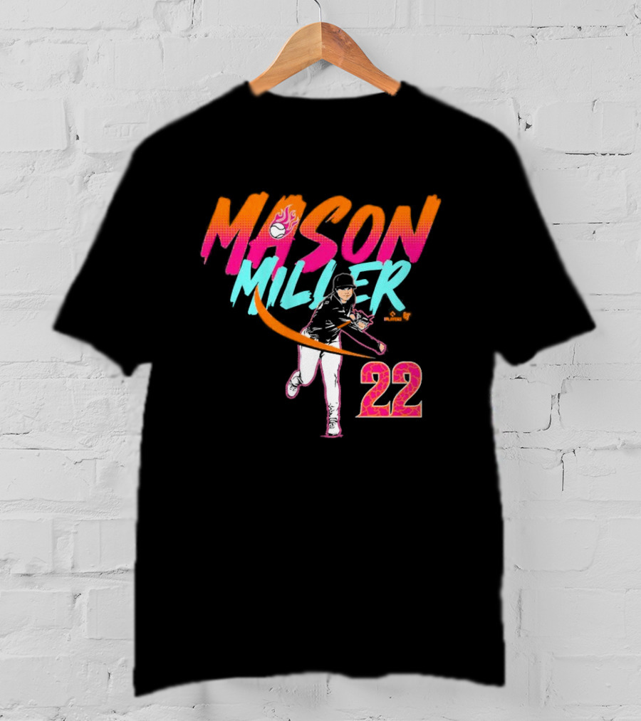 Mason Miller 22 Flaming Baseball Pitcher City Edition T-Shirt