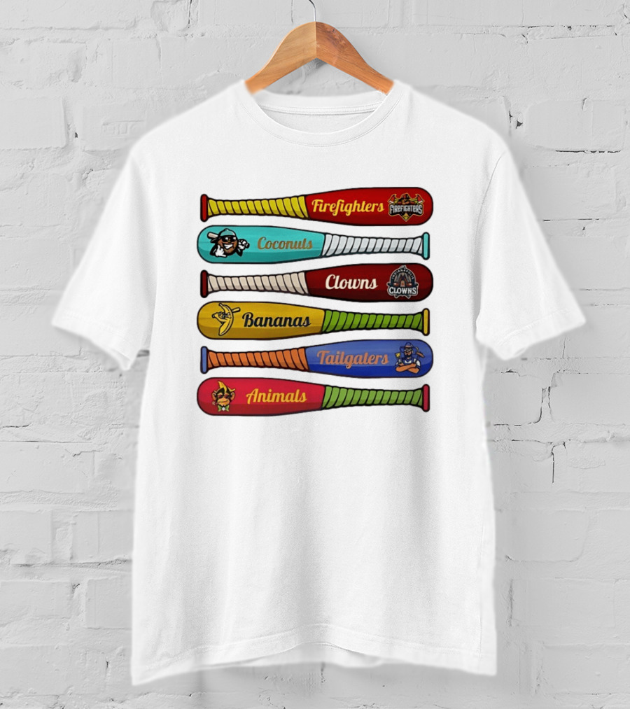 Firefighters Coconuts Clowns Bananas Tailgaters Animals Baseball Bats T-Shirt