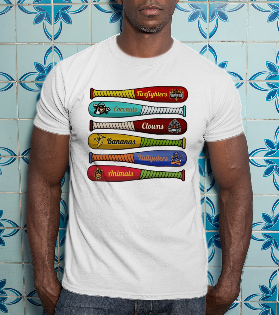 Firefighters Coconuts Clowns Bananas Tailgaters Animals Baseball Bats T-Shirt