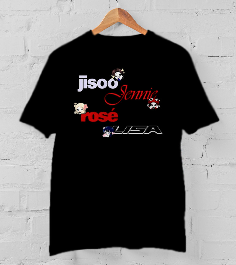 Jisoo Jennie Rosé Lisa Cute Cartoon Characters Fan T-Shirt