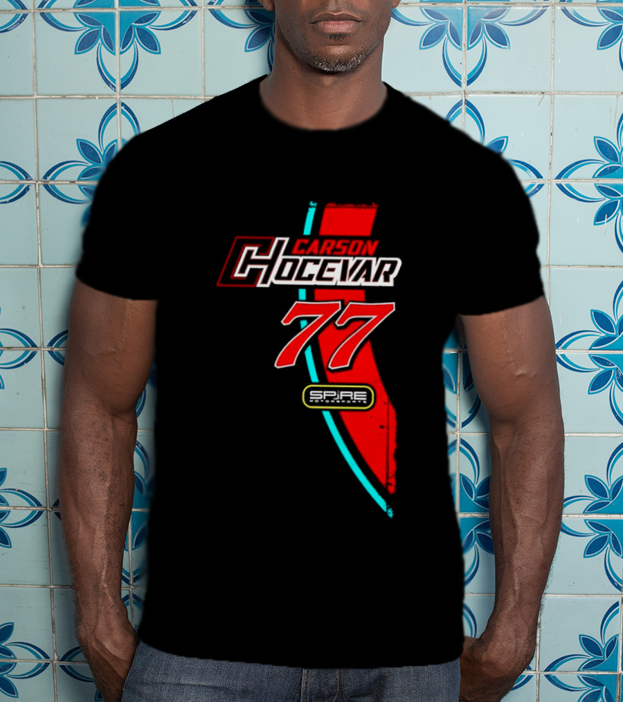 Carson Hocevar 77 Red Blue Spire Motorsports Nascar 2026 T-Shirt