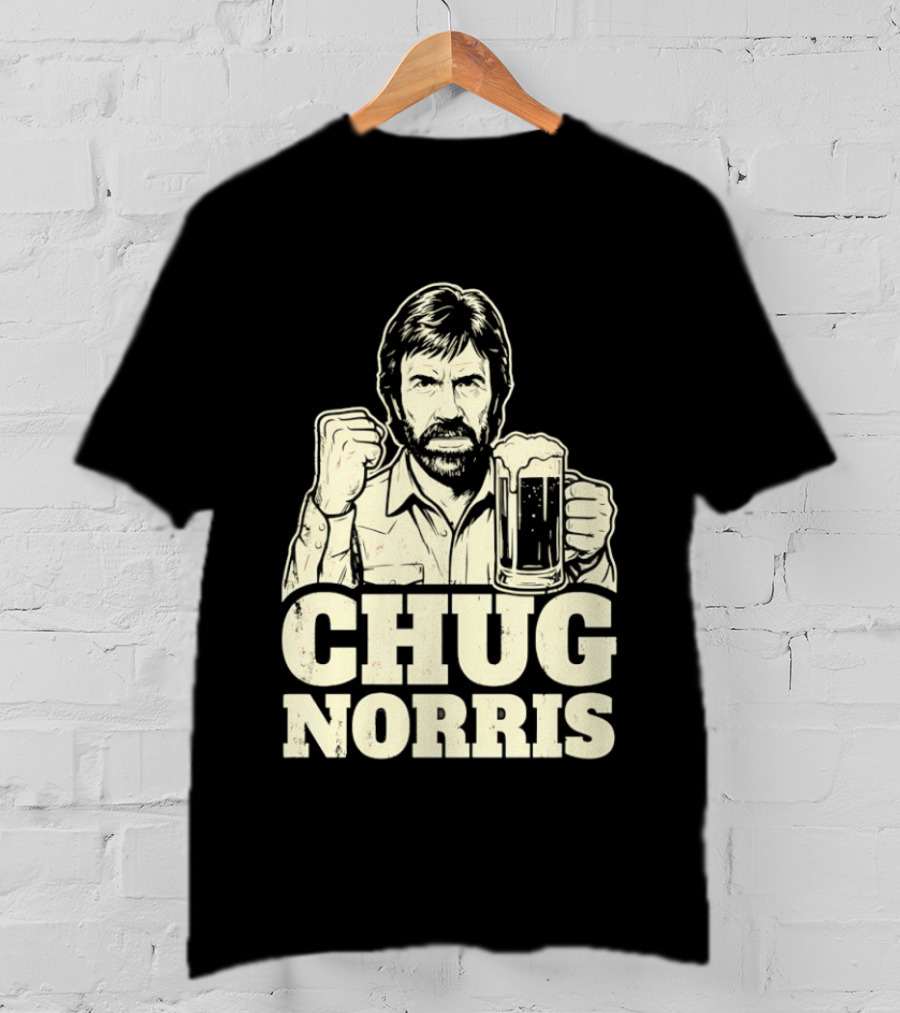 Chug Norris Beer Funny Drinking Joke T-Shirt