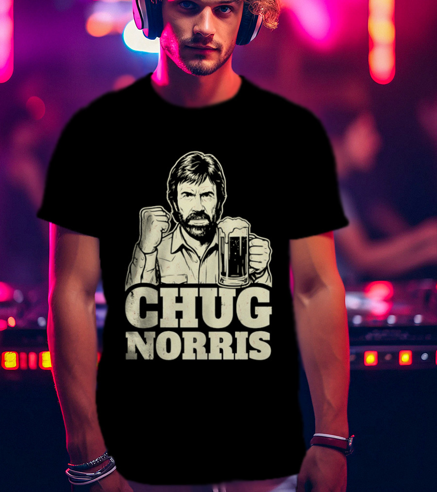 Chug Norris Beer Funny Drinking Joke T-Shirt