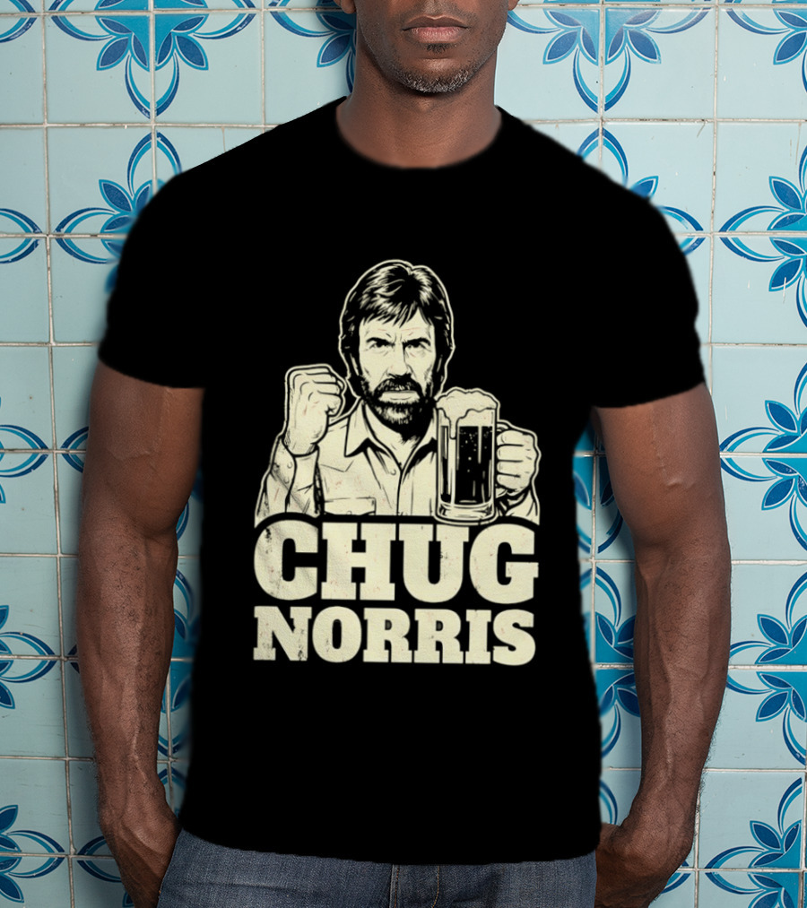 Chug Norris Beer Funny Drinking Joke T-Shirt