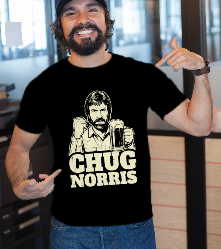 Chug Norris Beer Funny Drinking Joke T-Shirt