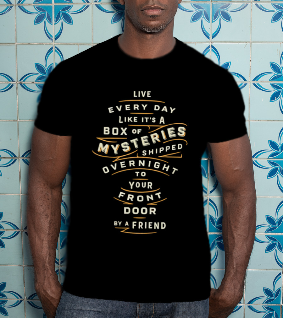 Live Every Day Like It's A Box Of Mysteries Shipped Overnight To Your Front Door By A Friend T-Shirt