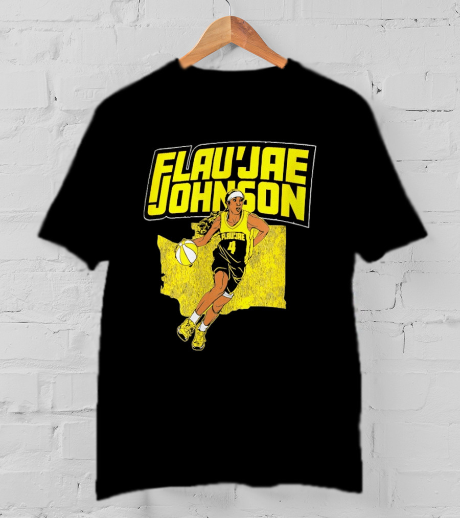 Flau'jae Johnson Basketball Illustration Yellow Seattle Storm T-Shirt