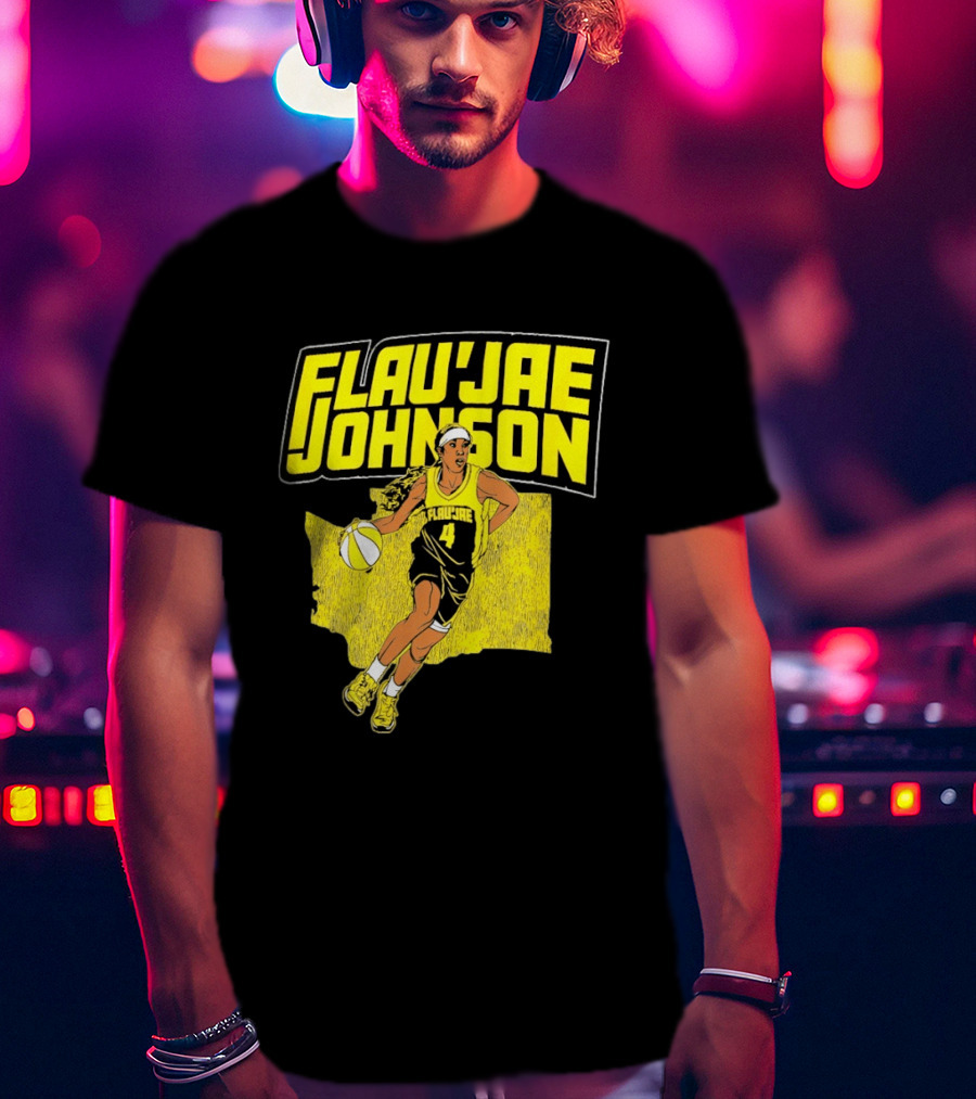 Flau'jae Johnson Basketball Illustration Yellow Seattle Storm T-Shirt