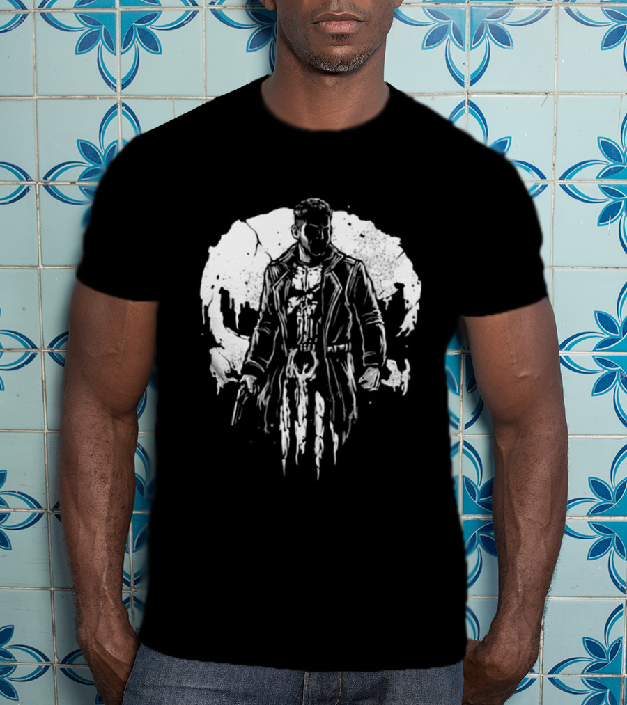 Frank Castle Aka Punisher He Who Punishes Iconic Vigilante Symbol Merchandise T-Shirt