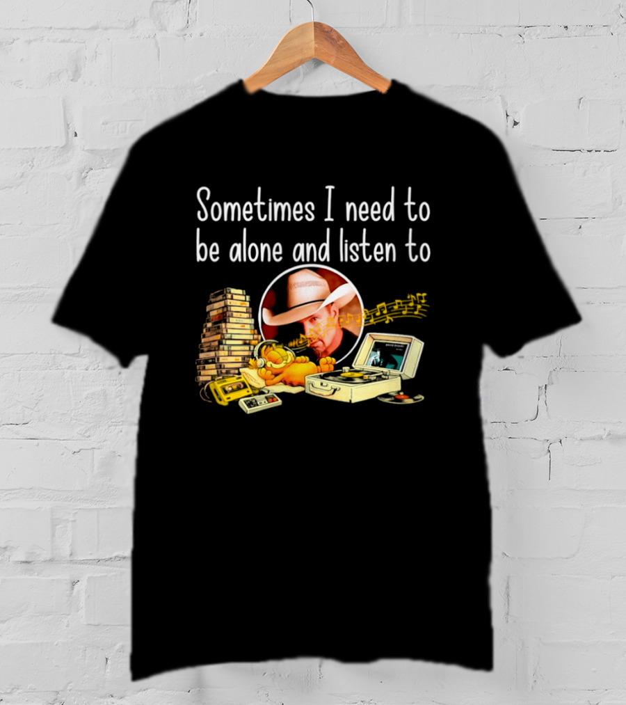 Garth Brooks Orange Cat Sometimes I Need To Be Alone And Listen To Music Retro Stack T-Shirt