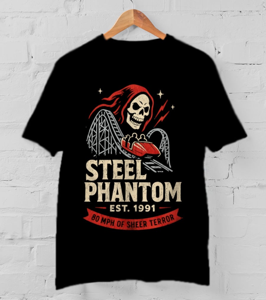 Steel Phantom 80 MPH Of Sheer Terror Pittsburgh Steelers Skeleton Est 1991 T-Shirt