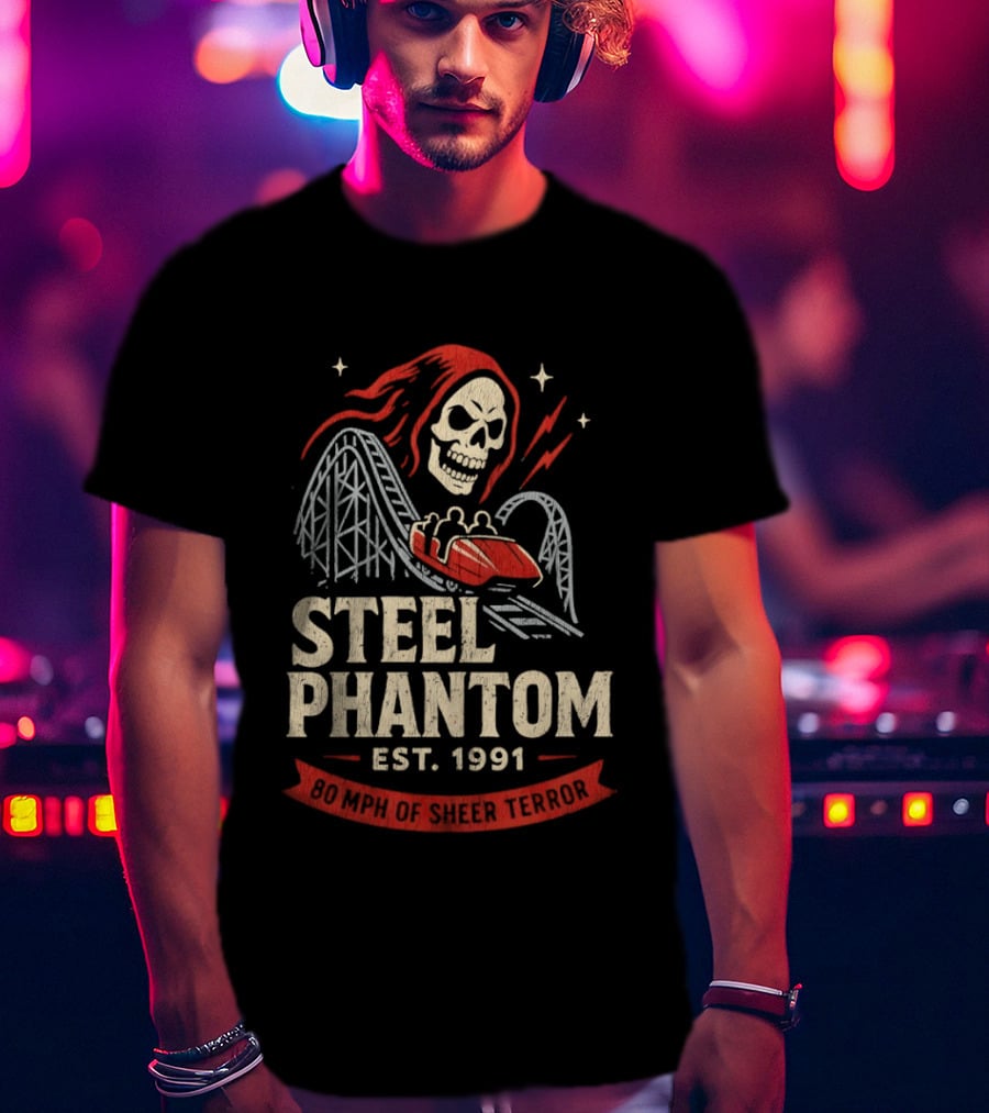 Steel Phantom 80 MPH Of Sheer Terror Pittsburgh Steelers Skeleton Est 1991 T-Shirt
