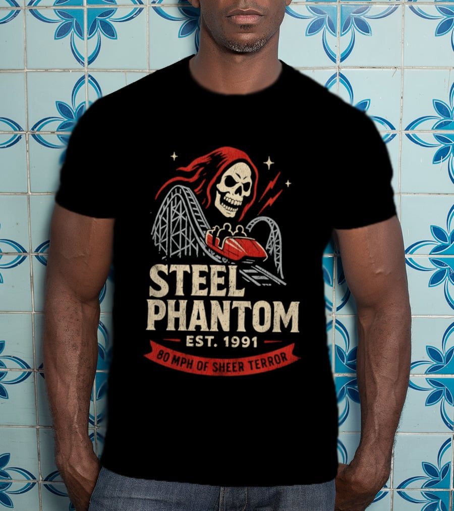 Steel Phantom 80 MPH Of Sheer Terror Pittsburgh Steelers Skeleton Est 1991 T-Shirt