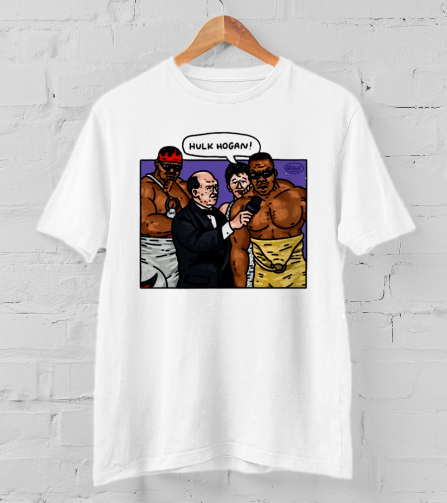 Culture Kings WWE Hulk Hogan Wrestlers Cartoon Interview Scene T-Shirt