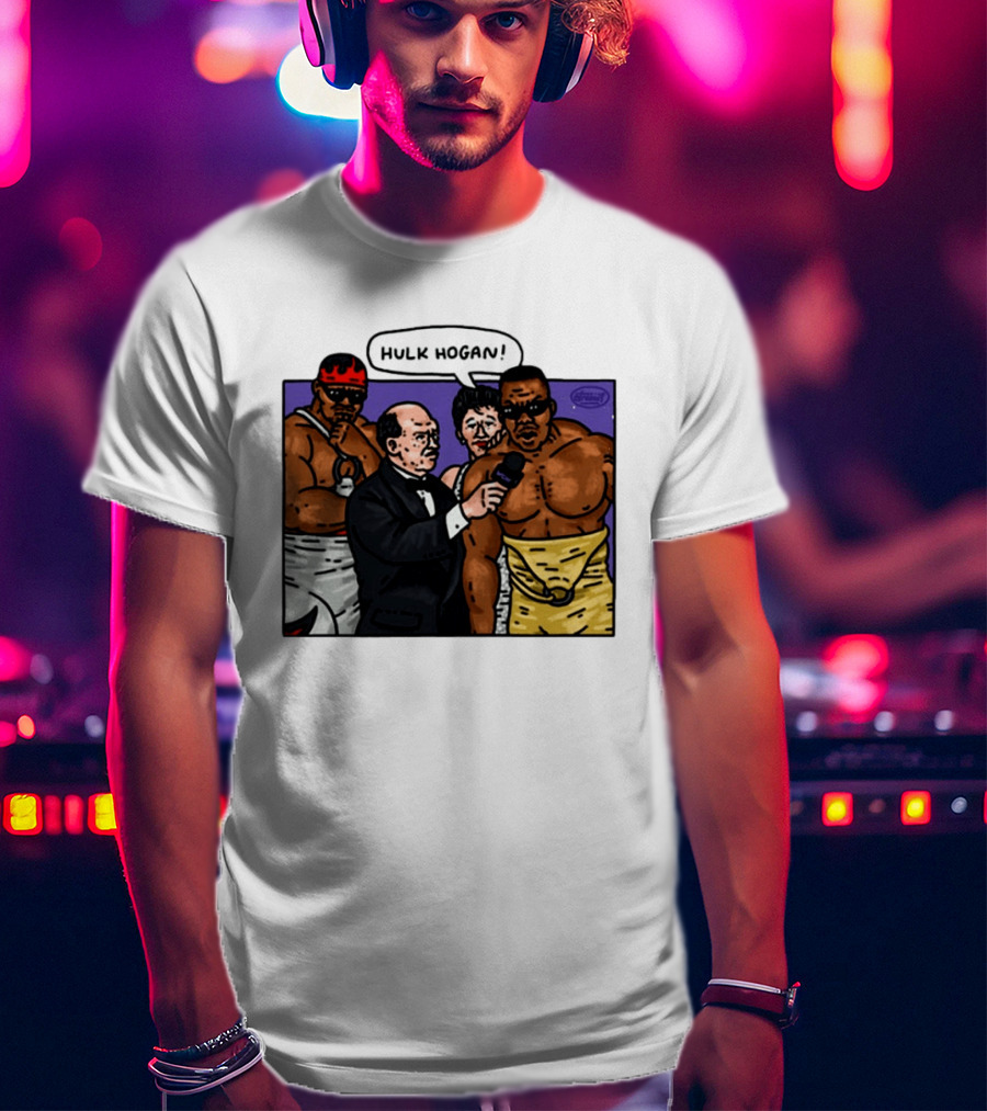 Culture Kings WWE Hulk Hogan Wrestlers Cartoon Interview Scene T-Shirt