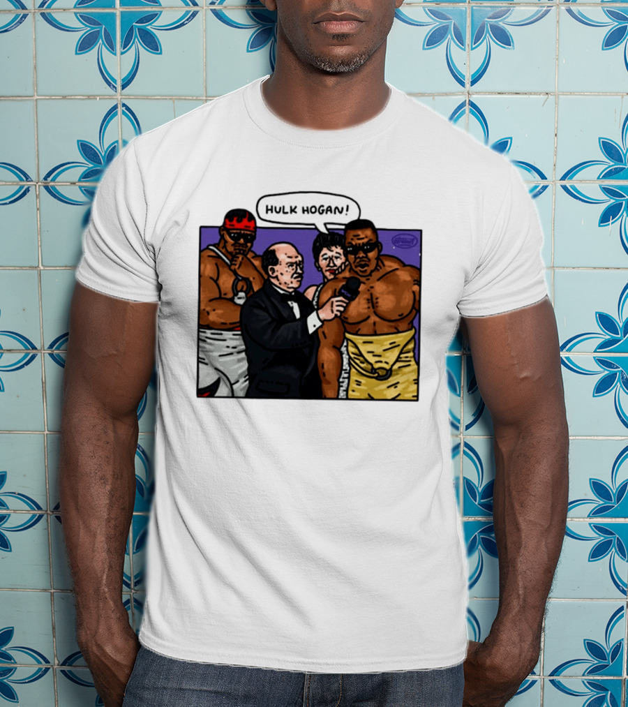 Culture Kings WWE Hulk Hogan Wrestlers Cartoon Interview Scene T-Shirt